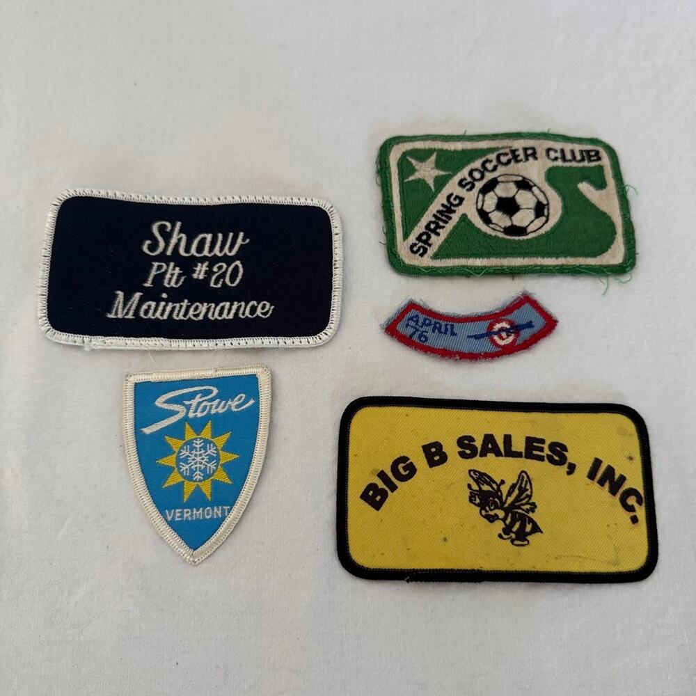 Vintage Patches Lot (5) Workwear Soccer Vermont